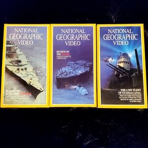 National Geographic Yellow-Edged Documentary VHS Trio